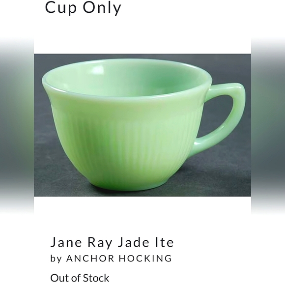 "Jane Ray Jade Ite" 8oz Green Jadeite Fire King Cup Only - Picture 2 of 12